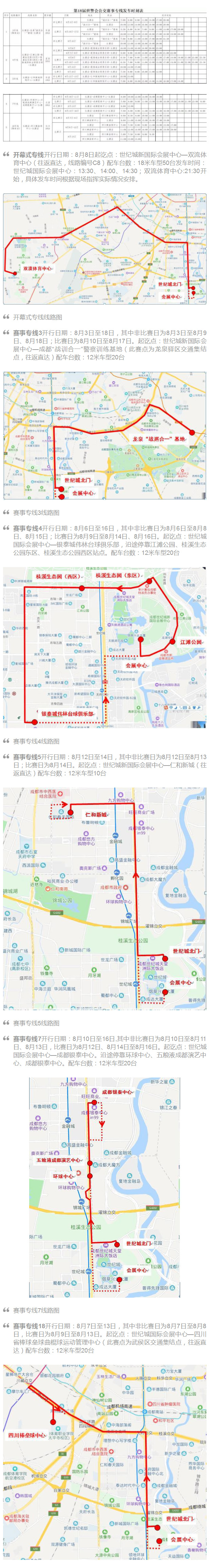 世警會今日在成都開幕！快收好這份公交賽事專線發(fā)車時刻表